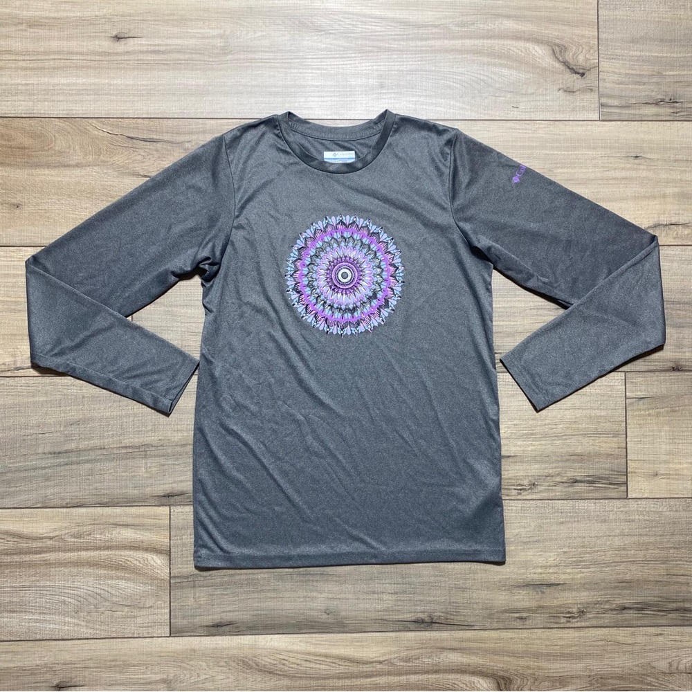 Columbia Girls Youth Auroras Lights Long Sleeve Tee Size Large‎ (14/16) Gray